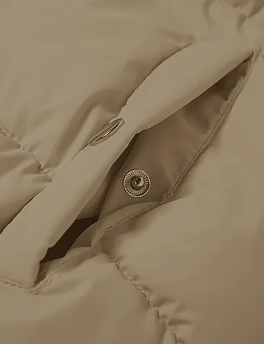 Vista 5 de Chaqueta corta acolchada de invierno para mujer, manga larga, con botones, abrigo corto