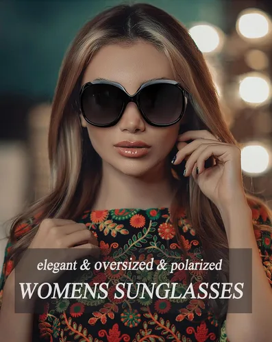 Vista 2 de Joopin - Gafas de sol polarizadas grandes y modernas para mujer, lentes de sol de conducción, UV protectoras, grandes