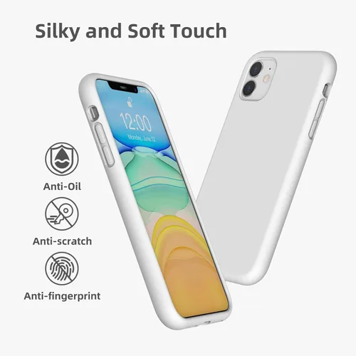 Vista 189 de Funda de silicona líquida compatible con iPhone 12 Pro Max 6.7 pulgadas, funda de gel de protección completa con forro de microfibra, funda