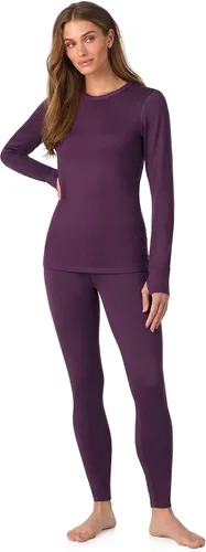 Vista 15 de Cuddl Duds Heavyweight 2 Piece Sets Base Layer Thermal Underwear for Women Negro