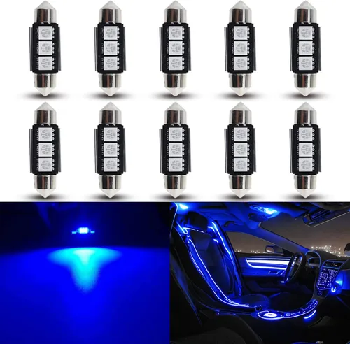 Vista 19 de Bombillas LED Festoon 6411 6418 C5W de 9 a 30 V extremadamente brillantes, sin errores, 1.5 pulgadas, 1.417 in para luces de cúpula de mapa