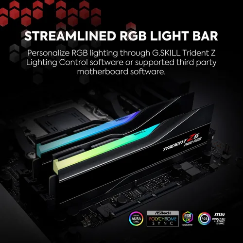 Vista 3 de G.SKILL Trident Z5 Neo RGB Series DDR5 RAM (AMD EXPO e Intel XMP 3.0) 32GB (2x16GB) Hasta 6000MT/s* CL36-36-36-96 1.35V Memoria de computadora