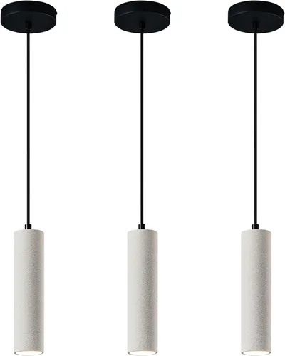Vista 11 de Lámpara colgante lineal de hormigón, LED industrial colgante de cemento colgante para cocina, isla, comedor, dormitorio, mesita de noche, pequeñas