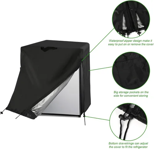 Vista 5 de Cubierta para refrigerador Guisong, impermeable y a prueba de polvo, protectora para congeladores verticales, adecuada para la mayoría de mini