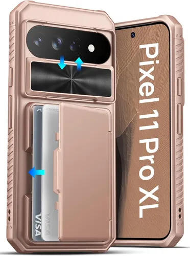 Vista 24 de ATATOO Funda tipo cartera para Google Pixel 10 Pro XL, tarjetero integrado (3-5 tarjetas) [bloqueo RFID] y cubierta de cámara deslizante, protección