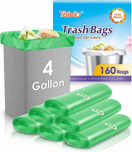 Vista 18 de Bolsas de basura fuertes de 1.2 galones, 220 unidades, bolsas de basura para baño, bolsas de plástico pequeñas para la oficina en casa, cocina, se