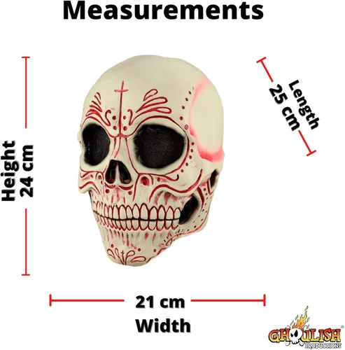 Vista 4 de Ghoulish Productions Máscara de látex mexicana Catrina para fiesta de Halloween para adultos