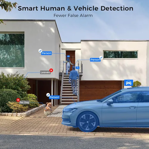 Vista 4 de [Inclinación panorámica de 330° 90° + seguimiento humano] Sistema de cámara de seguridad Hiseeu 4K PoE, sistema de cámara de seguridad NVR con 8
