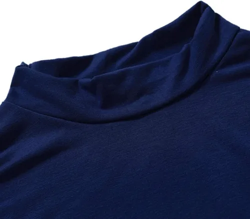 Vista 4 de Muscularfit Suéteres casuales para hombre, cuello alto, manga larga, tejido de punto grande y alto, forro polar, suéteres cálidos