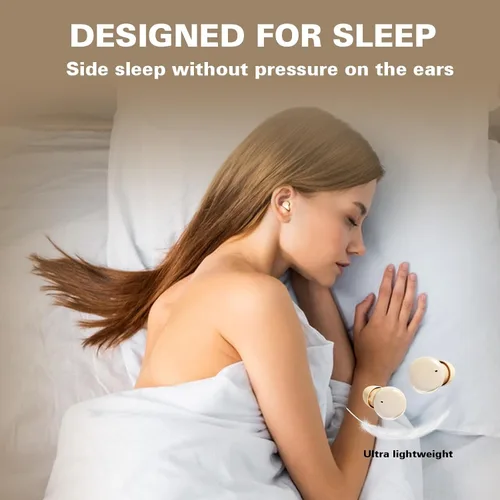 Vista 4 de Auriculares inalámbricos para dormir en el costado, inalámbricos, invisibles, pequeños, con Bluetooth, para dormir, con cancelación de ruido