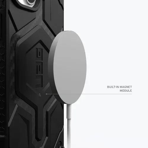 Vista 11 de URBAN ARMOR GEAR UAG - Funda compatible con iPhone 15 Plus de 6.7 pulgadas, Monarch Pro de fibra de carbono con imán integrado compatible con carga