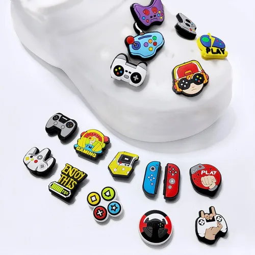 Vista 5 de lovinglove 25 dijes de zapatos de videojuegos para decoración de zapatos de zuecos, accesorios de controlador de juego de moda para niños, niñas