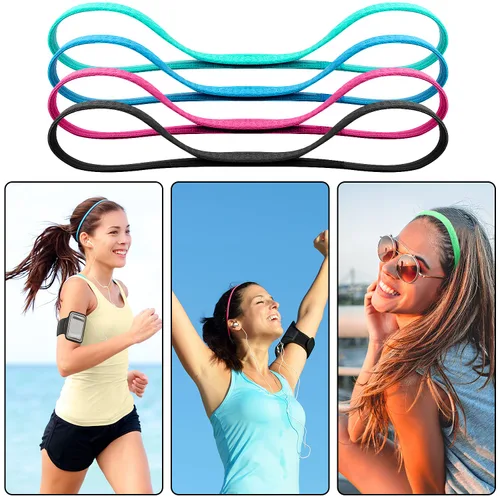 Vista 5 de Duufin 28 diademas elásticas antideslizantes coloridas para entrenamiento, para mujeres, hombres y niñas, 14