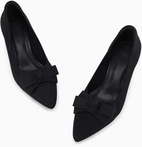 Vista 6 de Coutgo Zapatos de vestir para mujer, con tacón bajo y grueso, punta cerrada, con lazo, para el trabajo, fiesta, uso diario
