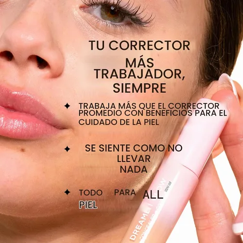 Vista 10 de Pacifica Corrector DreamLit Glow de cobertura completa con escualano para ojeras y corrección de manchas oscuras, ligero y duradero, vegano y libre