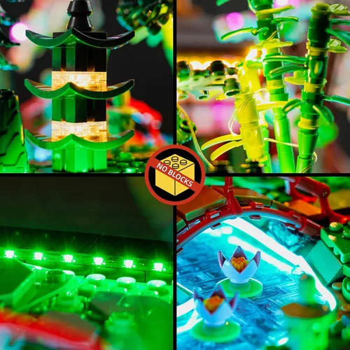 Vista 6 de BrickBling Kit de luces LED compatible con el set de construcción Lego Tranquil Garden 10315 (solo luces), iluminación creativa para Lego Zen Garden