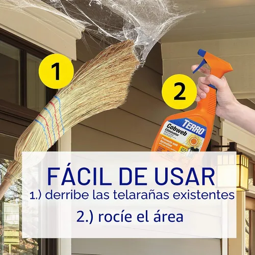 Vista 5 de TERRO Eliminador de telarañas, aerosol repelente de telaraña