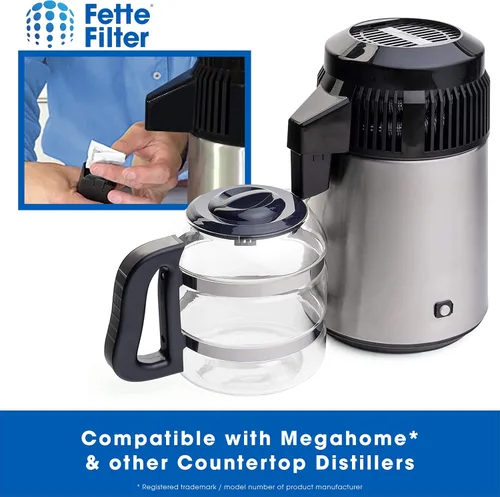 Vista 3 de Fette Filter - Filtros de agua para destiladores de encimera compatibles con Megahome y otros modelos de destiladores de agua de encimera - Paquete