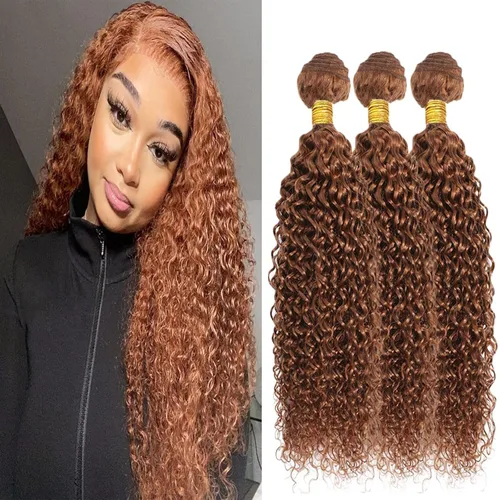 Vista 183 de Color 30 paquetes de cabello humano marrón onda del cuerpo paquetes 8 10 12 pulgadas brasileño virgen Remy extensiones de cabello humano doble trama