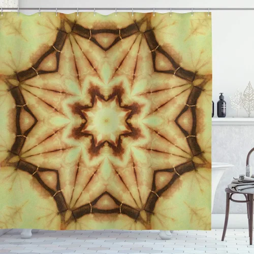 Vista 62 de Ambesonne Cortina de ducha retro, diseño clásico de rayas verticales, imagen, imagen antigua, obra de arte, juego de decoración de baño de tela