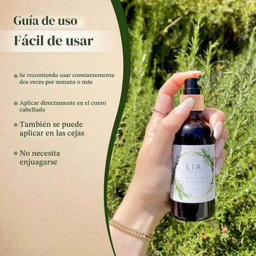 Vista 4 de Lia Organics Spray de cuero cabelludo para el crecimiento del cabello con romero