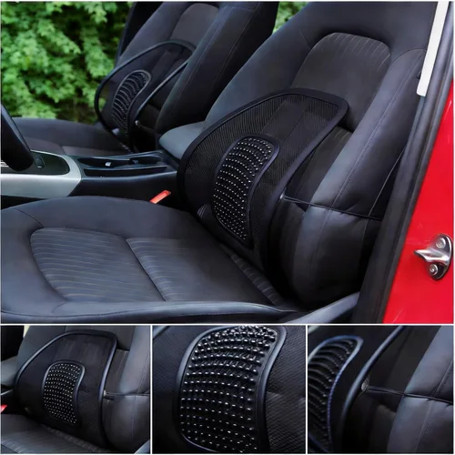Vista 5 de Big Ant Cojín respirable del alivio del dolor de espalda para el asiento de coche, silla de oficina Bl Negro