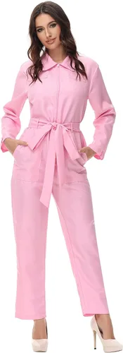 Vista 2 de Lehauya Womens Astronaut Costume Adult Astronaut Suit Flight Jumpsuit Cosplay Dress Up Costume