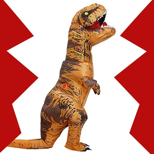 Vista 4 de IamaCos Disfraz inflable de dinosaurio disfraz de T-Rex para cosplay disfraz de Halloween