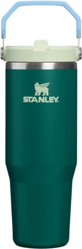 Vista 30 de STANLEY IceFlow 2.0 - Vaso con pajilla abatible con asa, 30 onzas, tapa giratoria y popote abatible, botella de agua a prueba de fugas, acero Tiza