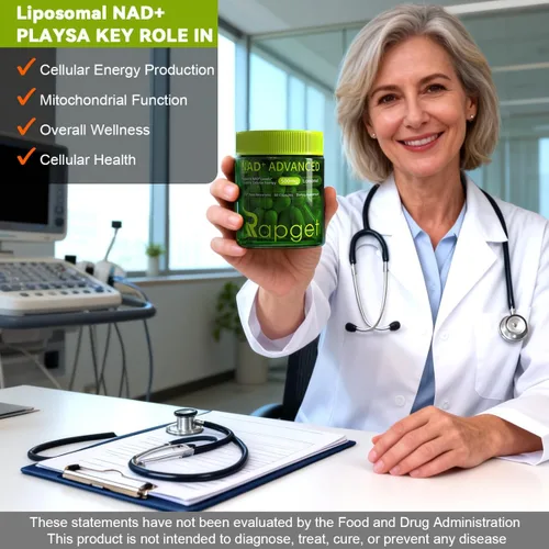 Vista 4 de RAPGET Suplemento liposomal NAD + Resveratrol - Suplemento NMN alternativo de alta pureza NAD + Suplemento para energía - Apoyo a la salud celular