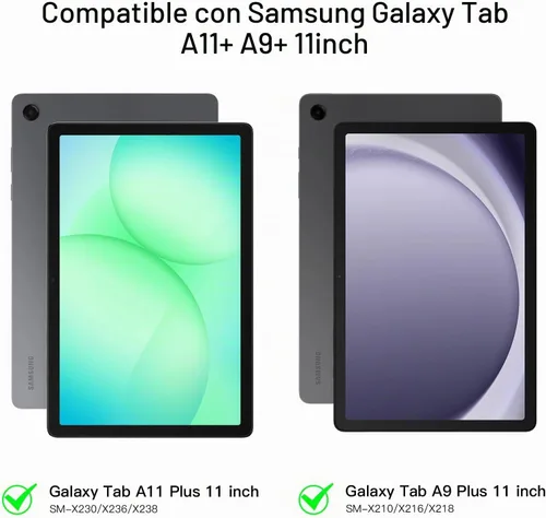 Vista 4 de Funda con teclado inalámbrico retroiluminado para Samsung Galaxy Tab A11+ Plus A9+ Plus 11 Negro A11+A9+