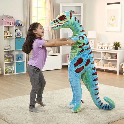 Vista 6 de Melissa & Doug, dinosaurio T-Rex gigante – Peluche realista (más de 4 pies de altura)
