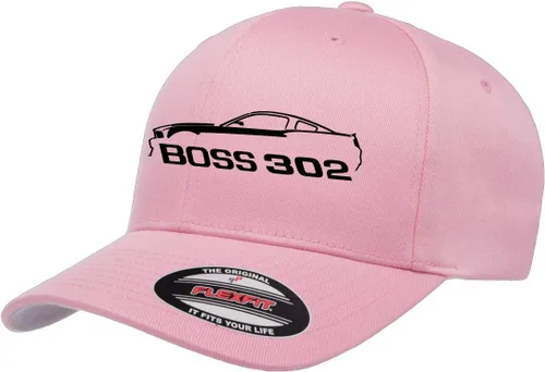 Vista 9 de 2012 2013 Ford Boss 302 Mustang Classic Car Outline Design Flexfit 6277 Gorra de béisbol atlética cabida Negro
