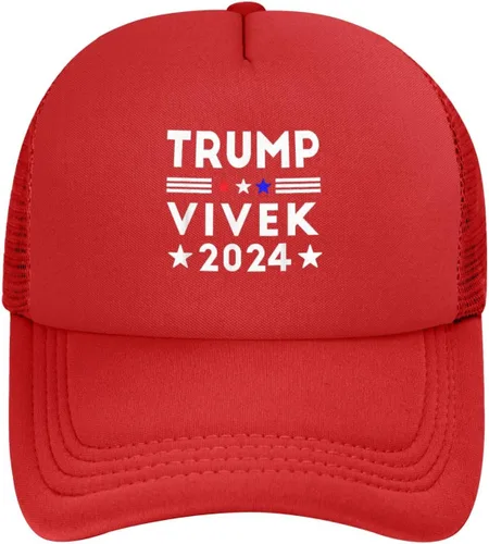 Vista 2 de Donald Trump Vivek Ramaswamy 2024 Presidente Republicano Sombrero Trump 2024 Sombrero Salva América otra vez 2024 Gorra de béisbol, Rojo
