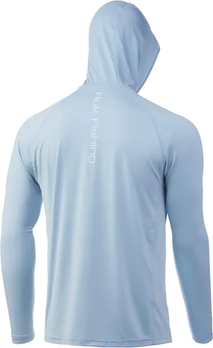 Vista 2 de HUK Pursuit Sudadera con capucha Camisa de manga larga de rendimiento +30 UPF , Mar de los Sargazos