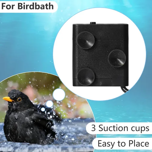 Vista 5 de alizzy - Bomba de agua pequeña USB DC 5 V 50 GPH (180 L/H) 3 W con tubo y flujo ajustable para fuente de mesa, baño de pájaros, fuente de gato