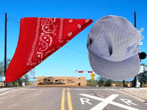 Vista 6 de Kit de vestir de conductor de tren para niños - Sombrero, silbato y bandana