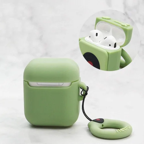 Vista 4 de Funda compatible con auriculares Airpods 1 y 2, diseño creativo retro de Mapoo, silicona suave, impermeable, a prueba de golpes, funda protectora