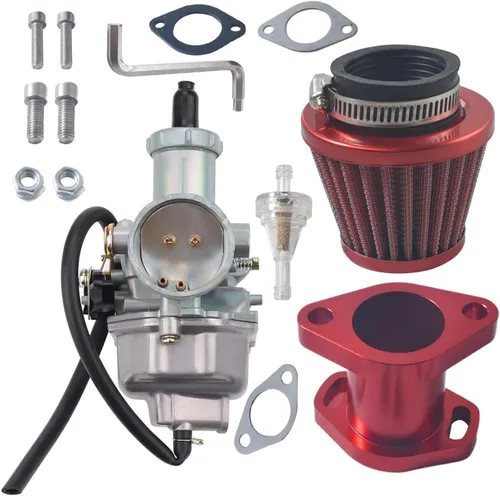 Vista 9 de VM26 1.181 in PZ30 Carburador Mainfold Entrada Tubo de Entrada Filtro de Aire para Predator 301cc 420cc 13hp 15hp Motor Mini Bike Go Kart Plata
