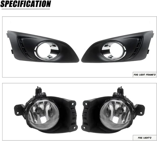 Vista 2 de Auto-Tech - Luz antiniebla transparente con interruptor de bisel, kit de montaje de lámpara antiniebla, repuesto para Chevrolet AVEO/SONIC 2012-2014