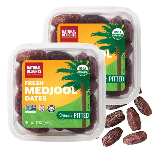 Vista 10 de Natural Delights Dátiles Medjool - Dátiles Medjool Jumbo Orgánicos Certificados por USDA Sin Hueso, Verificados Sin OMG, Buena Fuente de Fibra