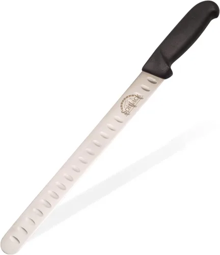 Vista 8 de SPITJACK Cuchillo de pechuga ahumada para barbacoa para tallar y rebanar carne - SS, borde Granton, hoja de 11 pulgadas