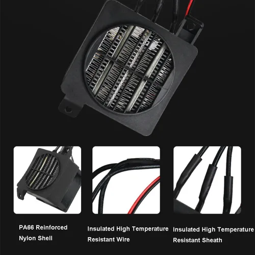 Vista 5 de Constant Tempeure PTC Calentador de ventilador eléctrico para coche pequeño espacio calefacción incubadora (12V 100W) para calentador humidificador
