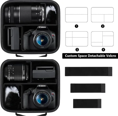 Vista 3 de Funda de transporte para cámara réflex digital Canon EOS Rebel T7 Negro