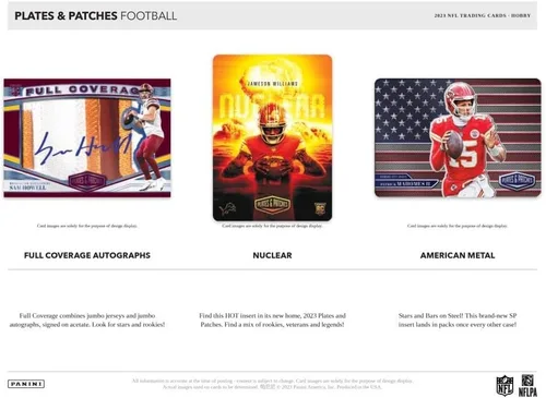 Vista 2 de Caja Hobby de Fútbol Americano Panini Plates & Patches 2023