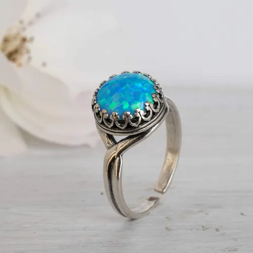 Vista 38 de 925 Sterling Silver Gemstone Rings for Women - Anniversary Rings for Women - Sterling Silver Rings for Women - Dainty Sterling Silver Rings