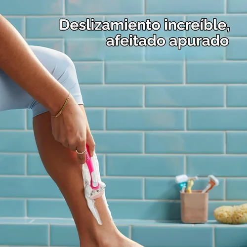 Vista 2 de Gillette Venus ComfortGlide - Maquinillas de afeitar desechables para mujer, 2 unidades, con barras de humedad perfumadas de té blanco para un
