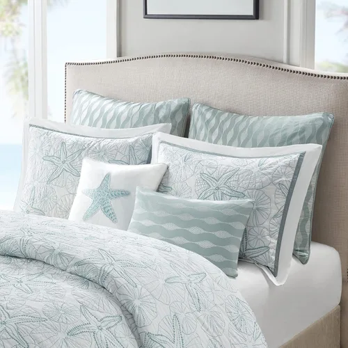 Vista 5 de Harbor House Maya Bay Euro Sham, 26 x 26 pulgadas, azul