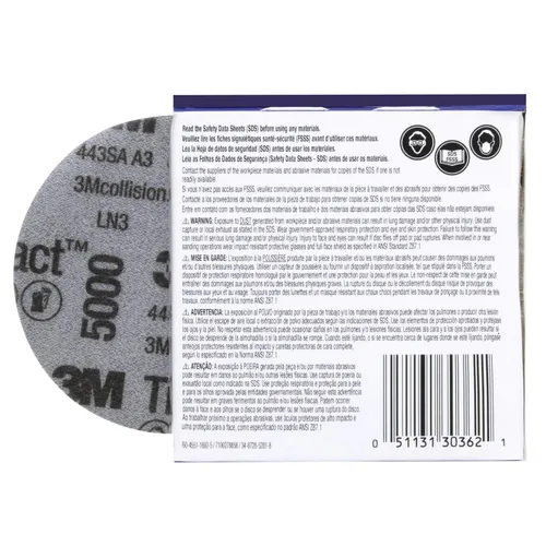Vista 6 de Disco de espuma Trizact 3M Trizact Hookit, 30362, 3 pulgadas, P5000, 15 discos por caja, azul