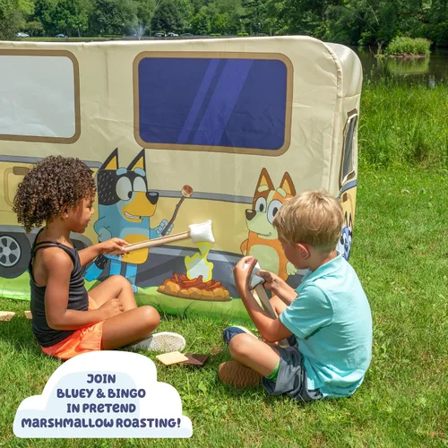 Vista 6 de BLUEY - Fuerte de actividades de campamento Juguete de casa de juegos para interiores y exteriores para niños Incluye cinco actividades, un